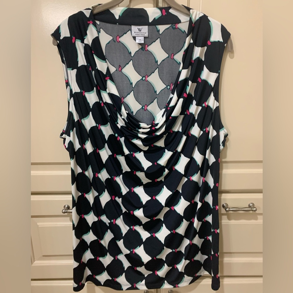 Plus size Worthington cowl neck, sleeveless blouse
